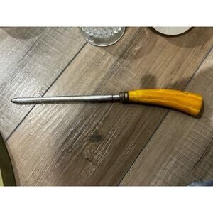 Vintage Art Deco Bakelite Handle Knife Sharpener Stainless Kitchen Tool